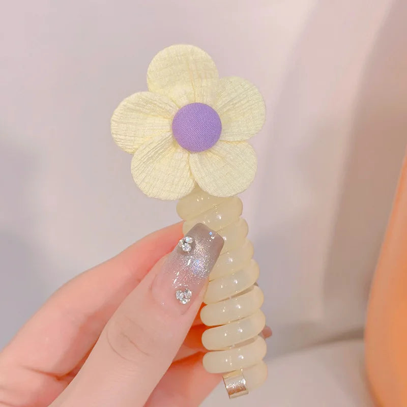 Colorful Butterfly Hair Gum for Kids - Non-Damaging Hair Rope, Braided Telephone Line Ponytail Headband