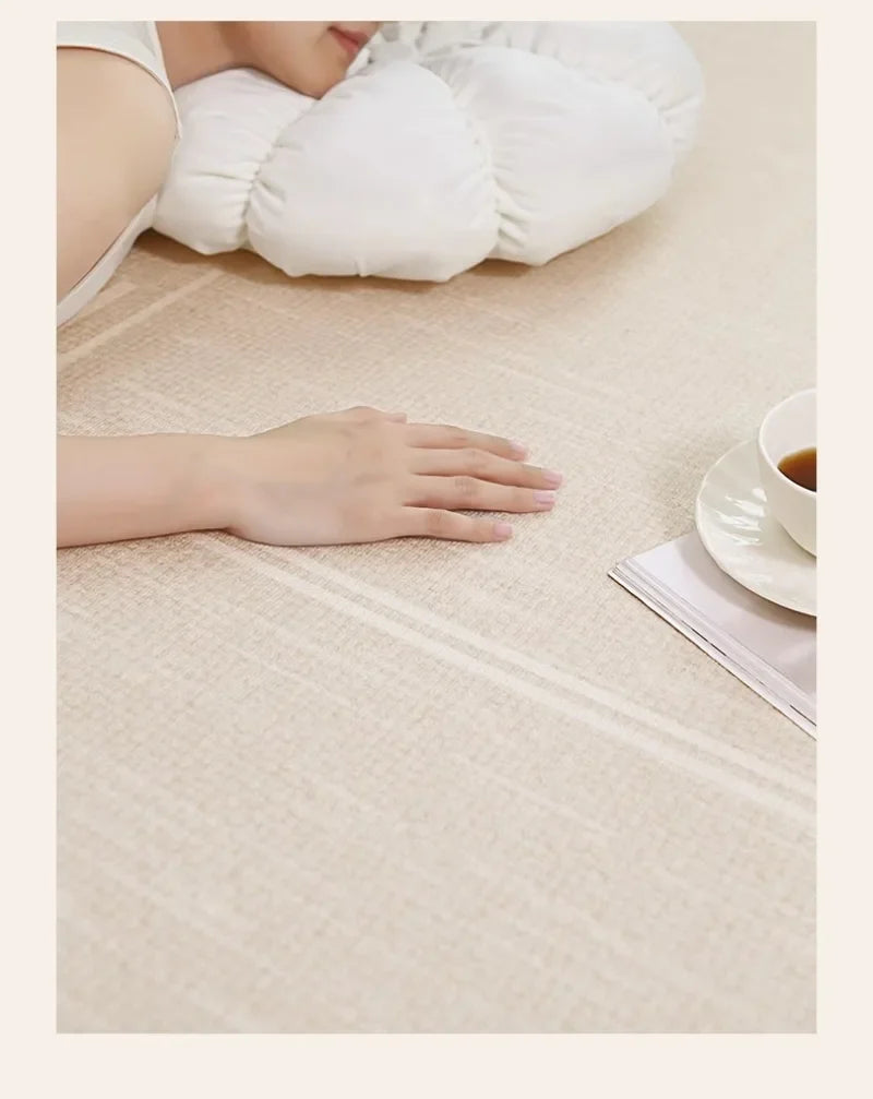 Round Rug Cream Wabi Sabi Luxury Non Slip Waterproof