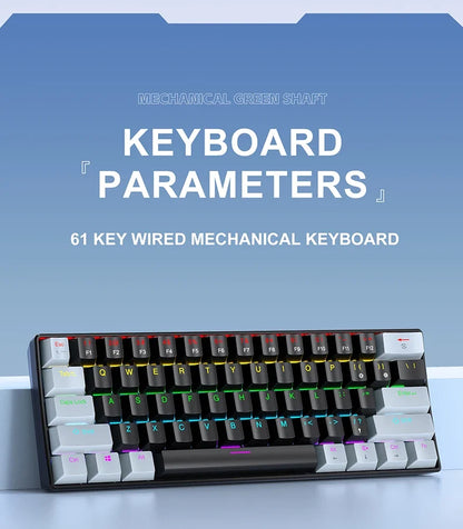 60 Percent Mechanical Mini Keyboard Wired RGB Portable