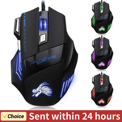 Usb Wired Gaming Mouse 7 Button Backlit Ergonomic Comfort