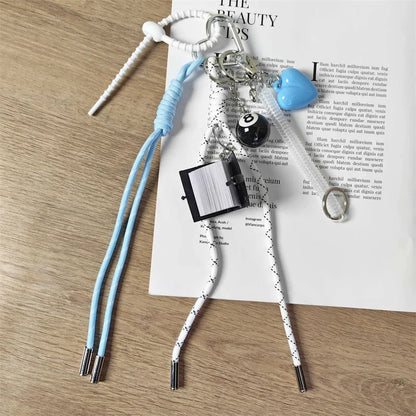 Braid Rope Bag Charm Leather Dachshund Keychain Aesthetic