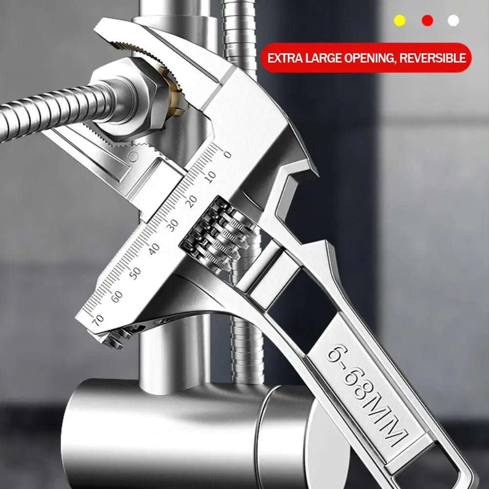 Adjustable Pipe Wrench & Nut Key - 6-68mm Home Tools for Bathroom Repair, Multi-functional Spanner