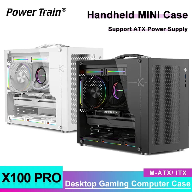 Mini ITX PC Case Transparent Side 240mm Water Cooling