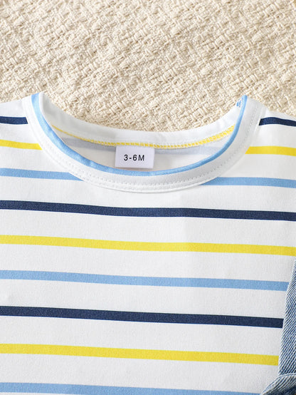 Striped short-sleeve T-shirt from baby boys summer outfit