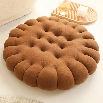 Seat Cushion Biscuit Plush Pillow Cozy Home Decor Fall 2025 Decorative Chair Car Pad Comfort Gift