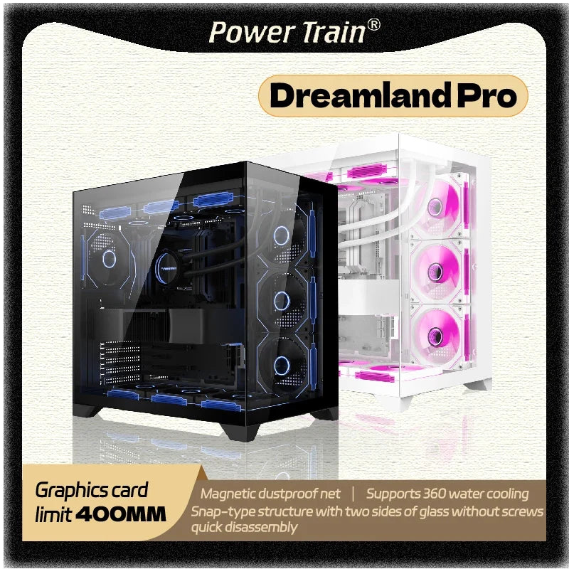 Gaming PC Case Dreamland Pro ATX Dual Glass 360mm Chassis