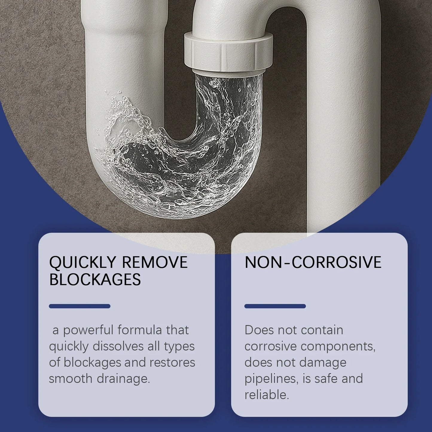 Drain Cleaner Powder 300g Fast Acting Pipe Unblocker For Hair Grease And Food Waste Septic Safe Odor Eliminator