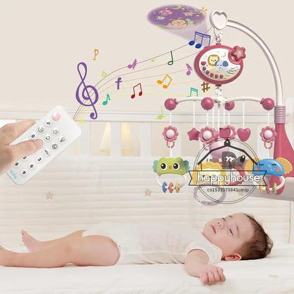 Crib Mobile Remote Music Light Newborn Sensory Toys