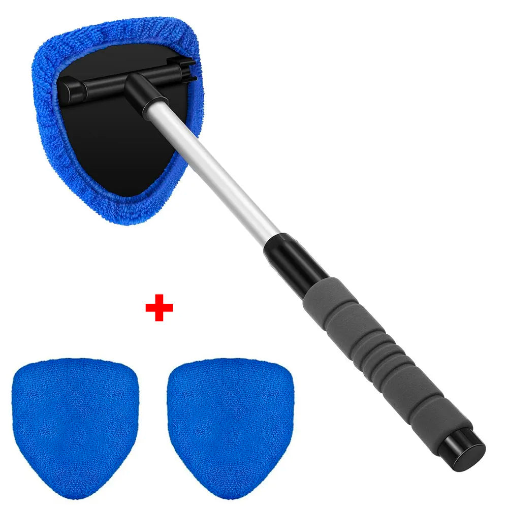 Car Window Cleaner Kit Glass Cleaning Tool Microfiber Telescopic Handle Spring 2026 Streak Free Glass