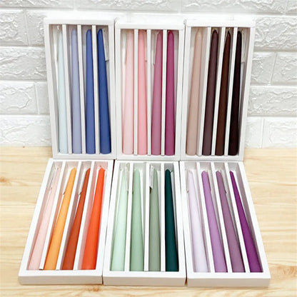Taper Candles 4 Pack Slender Scented Smokeless Long Branch Wedding Table Decor Fall 2025 DIY Centerpieces