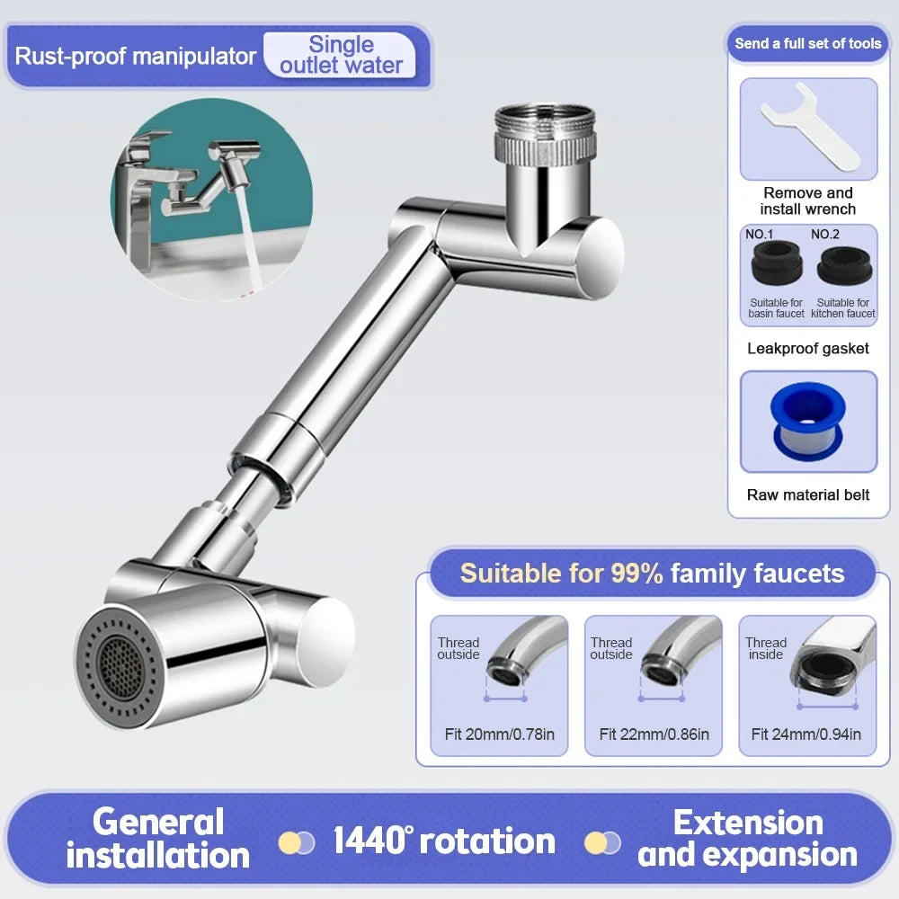 Faucet Extender 360° Swivel Robotic Arm Kitchen Sink Aerator, TikTok Viral Spring 2026 Reduces Splash