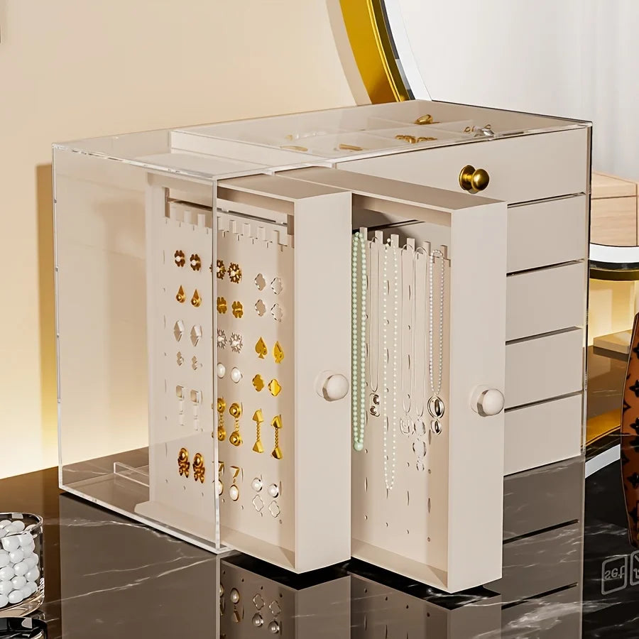 Jewelry Organizer 7-Layer Transparent Drawer Box High Capacity Storage Earrings Necklaces Rings Case Holiday Gifts 2026