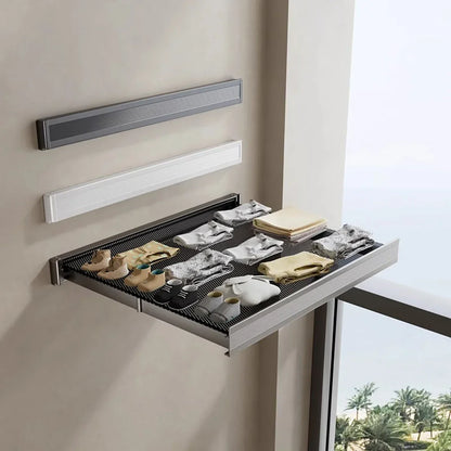 Foldable Clothes Rack Wall Mounted Drying Shelf Fall 2025 Balcony Bathroom Space Saving Corrosion Resistant
