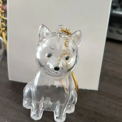 Dog Hair Keepsake Keychain Pendant Clear Resin Charm