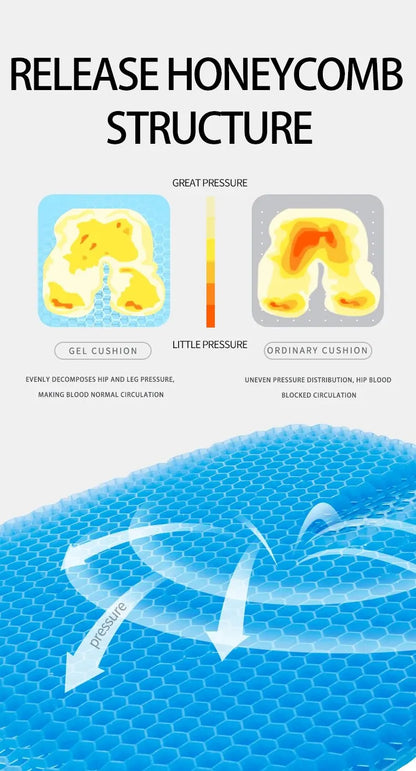 Honeycomb Gel Seat Cushion – Pressure Relief for Tailbone Back Pain, Office Chair Wheelchair Car 2026