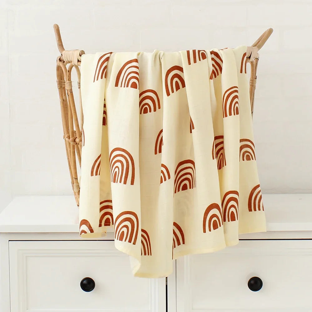 Bamboo Muslin Swaddle Blanket 120x120 Cm Floral Newborn Bedding Fall 2025 Breathable Eco Friendly Baby Gift