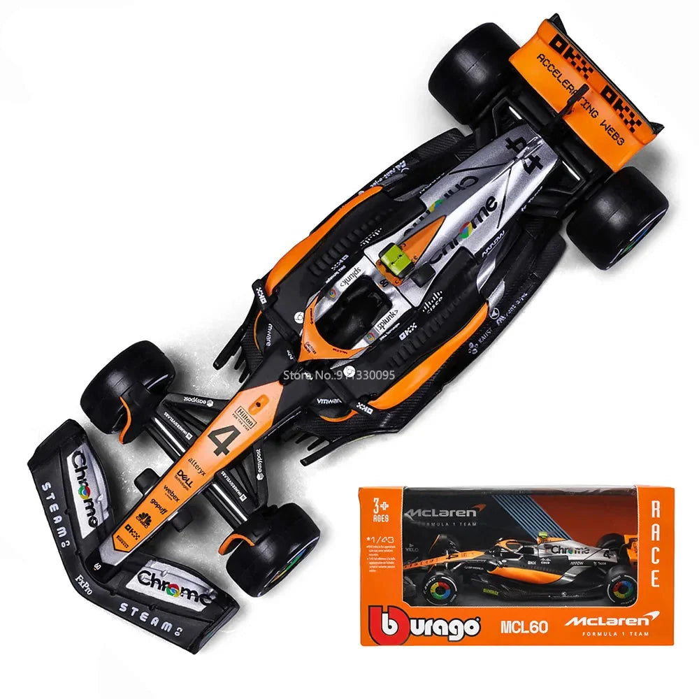 Die-Cast Car 1:43 Scale Formula One MCL60 Replica 2023 Collectible Display Model Fall 2025 Gift