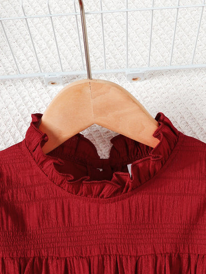 Style angle showing the baby girls ruffle top, shorts and bag set - view 3