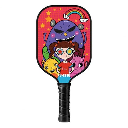 Variant image for Lightweight Children's Pickleball Paddle Set with Cartoon Print, 2 Balls, Ideal for Kids Under 16, Durable Fiberglass, 180g-1
