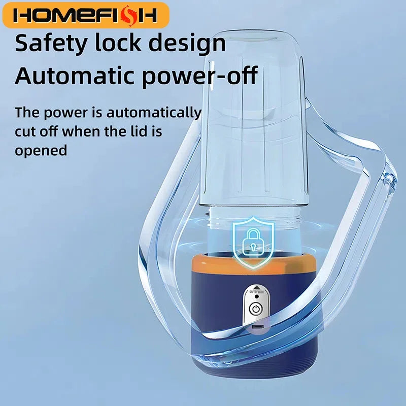 Portable Blender 6-Blade 400ml Personal Smoothie Maker Spring 2026 Trend Safety Lock And Auto Pulp Ejection