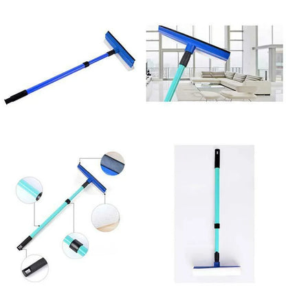 Telescopic Window Glass Cleaner with Long Handle Sponge Brush - Household Cleaning Tool