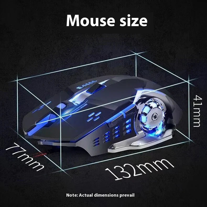 Wireless Rechargeable Gaming Mouse Bluetooth Silent Backlit