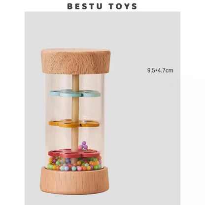 Wooden Rain Sound Pipe Toy - Fun Hourglass Music Shaker for Infants, Early Education Gift, Engaging Simulation Rain Sounds