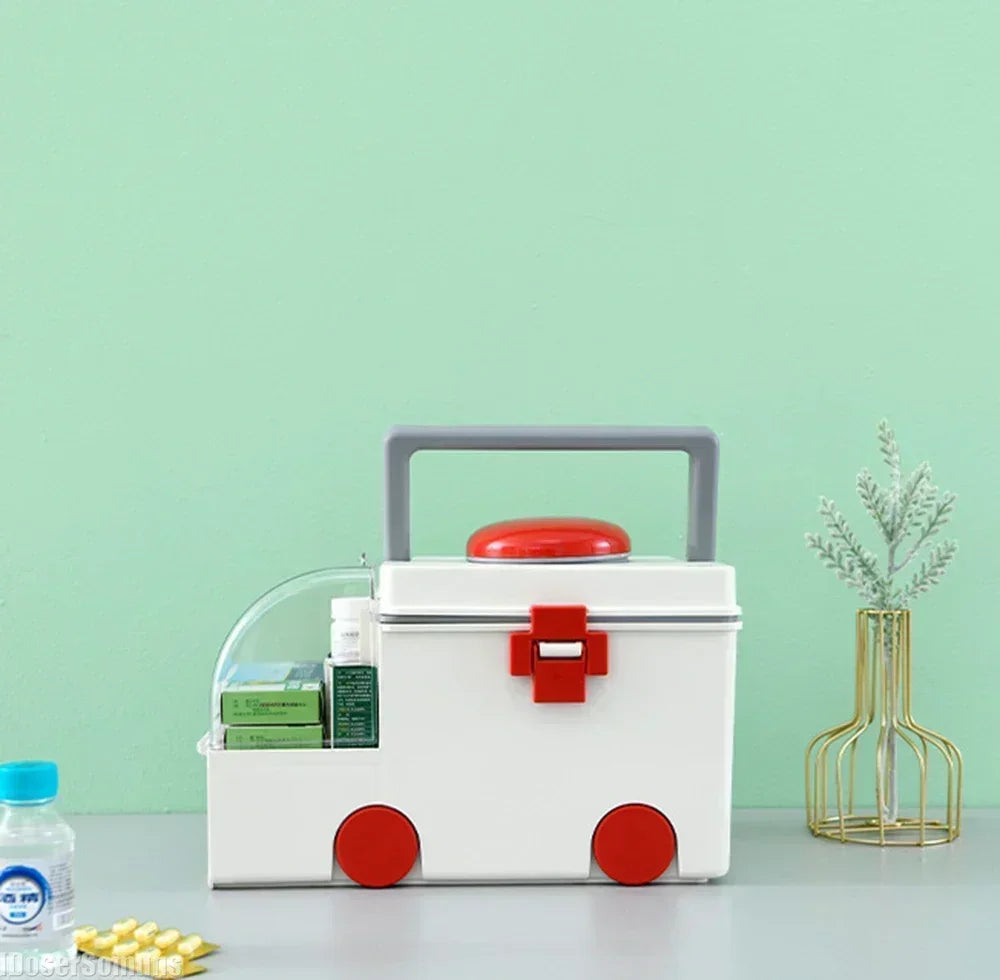 First Aid Kit Large Capacity Portable Medicine Storage Box Emergency Preparedness Fall 2025 Secure Latch