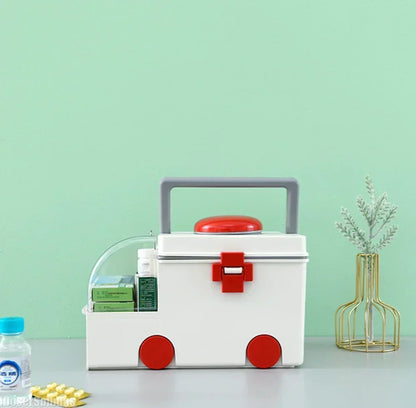 First Aid Kit Large Capacity Portable Medicine Storage Box Emergency Preparedness Fall 2025 Secure Latch