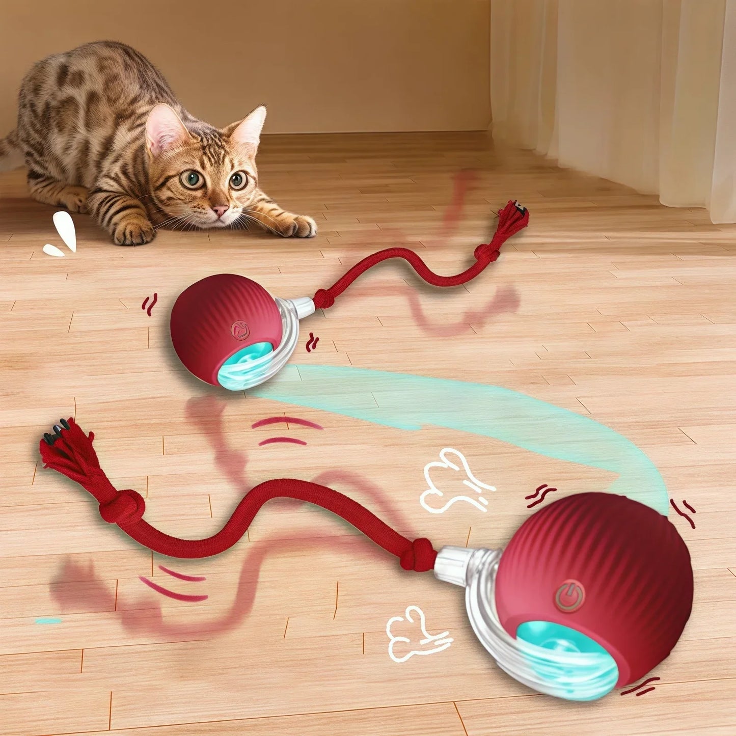 Automatic Rolling Ball Cat Toy - Interactive Mouse Imitation for Cat Training