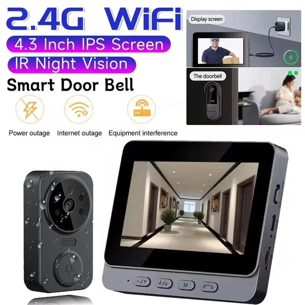 Wireless Video Doorbell Bundle Smart Security Kit With Night Vision 2.4G WiFi Cloud Storage Spring 2026