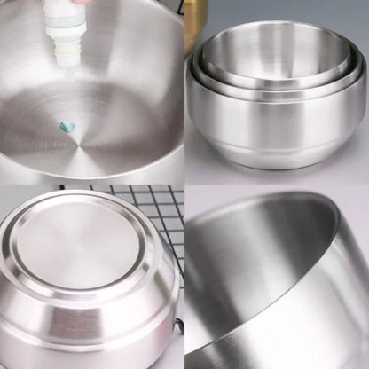 Stainless Steel Double Layer Rice Bowl With Lid Insulated