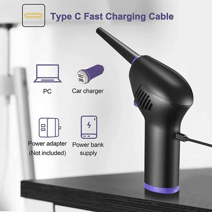 Cordless Air Duster Portable 15000mAh Electric Cleaner - USB Rechargeable Compressed Air Blower