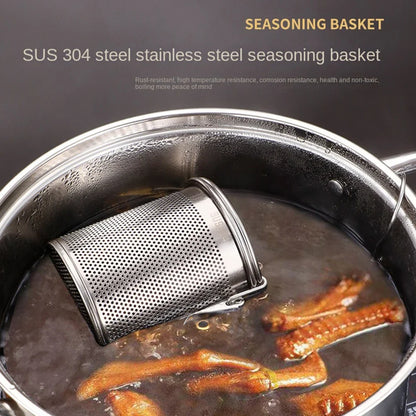 Seasoning Basket Fine Mesh Brine Strainer With Chain Hook Rust-Proof Kitchen Essential Fall 2026 Trend