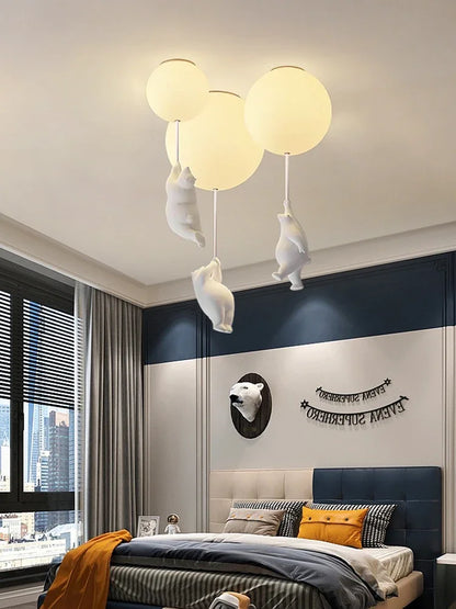 Ceiling Light Bear Cartoon Acrylic Spheres – Kids Room Chandelier, Nursery Decor, TikTok Viral 2026 Gift