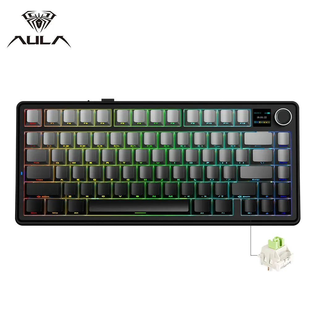 Gaming Mechanical Keyboard 75% Hot Swap RGB TFT Wireless