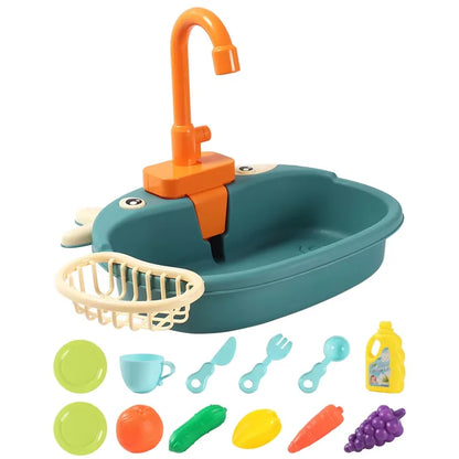 Variant image for Kids Play Kitchen Sink Set with Temperature Sensing Dishwasher and Safe ABS Material for Pretend Play Role-Playing Fun-2
