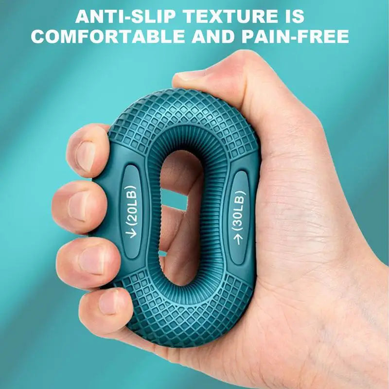 Grip Strengthener Ring Silicone Finger Trainer for Hand Muscles, Portable Home Fitness Accessory, 6 Weight Variants