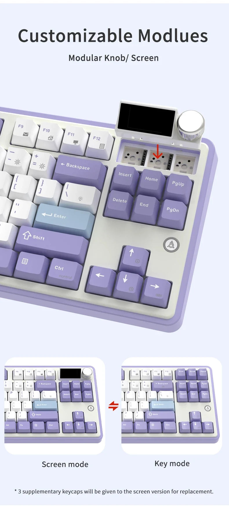 Mechanical Keyboard 87 Key Tri Mode RGB Hot Swappable