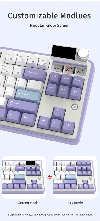 Mechanical Keyboard 87 Key Tri Mode RGB Hot Swappable