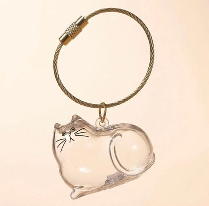 Dog Hair Keepsake Keychain Pendant Clear Resin Charm
