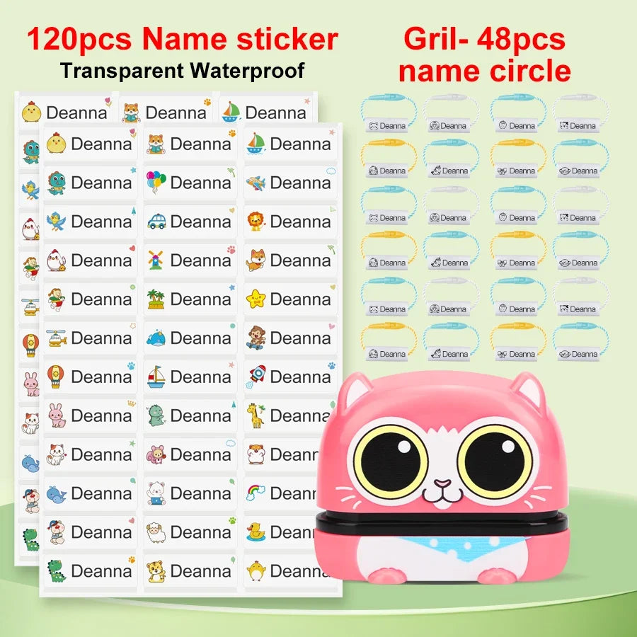 Customized Name Stamp Set - Engraved Waterproof Baby Name Seal, Perfect Kindergarten Gift
