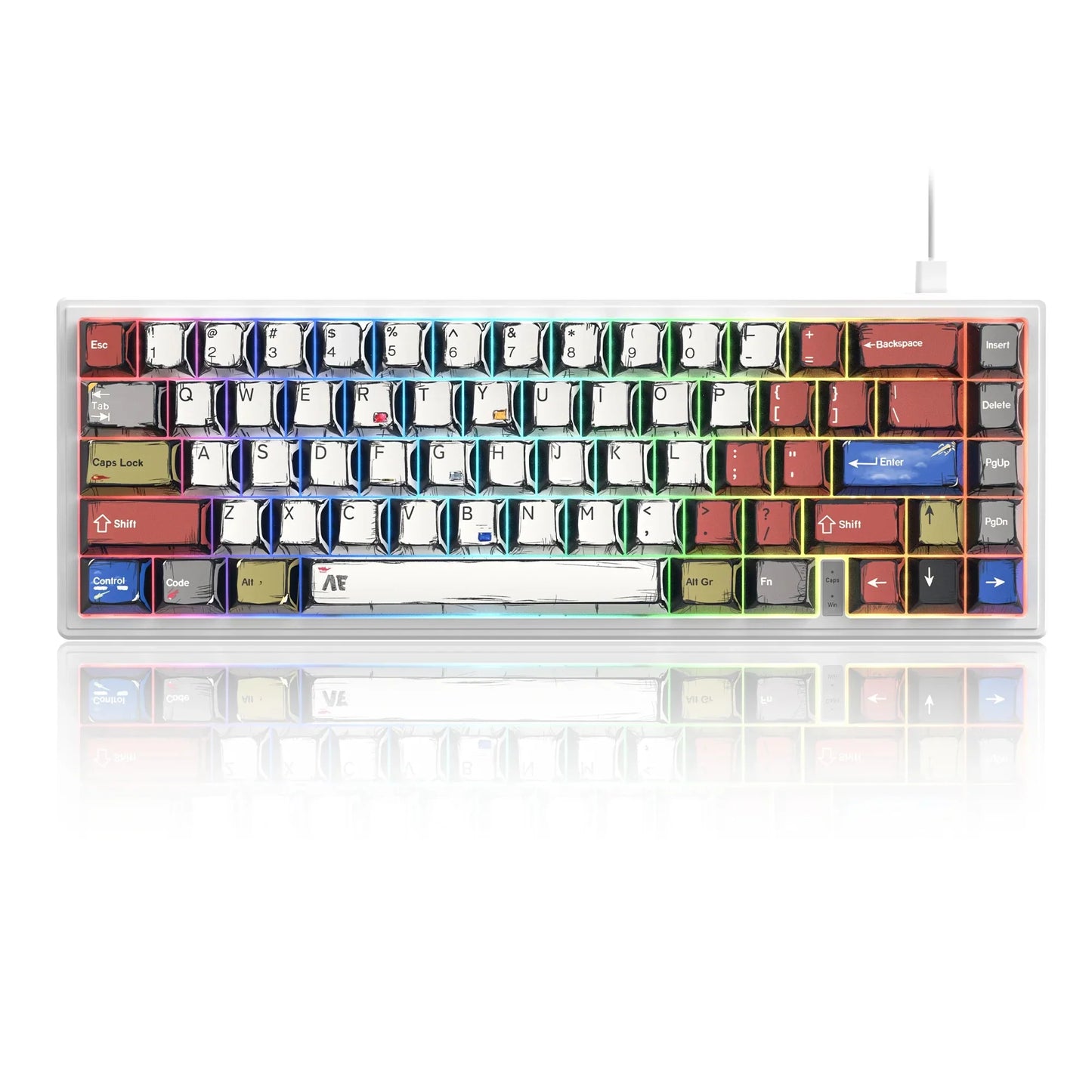 Mechanical Keyboard 68-Key Hall Effect RGB Wired Compact