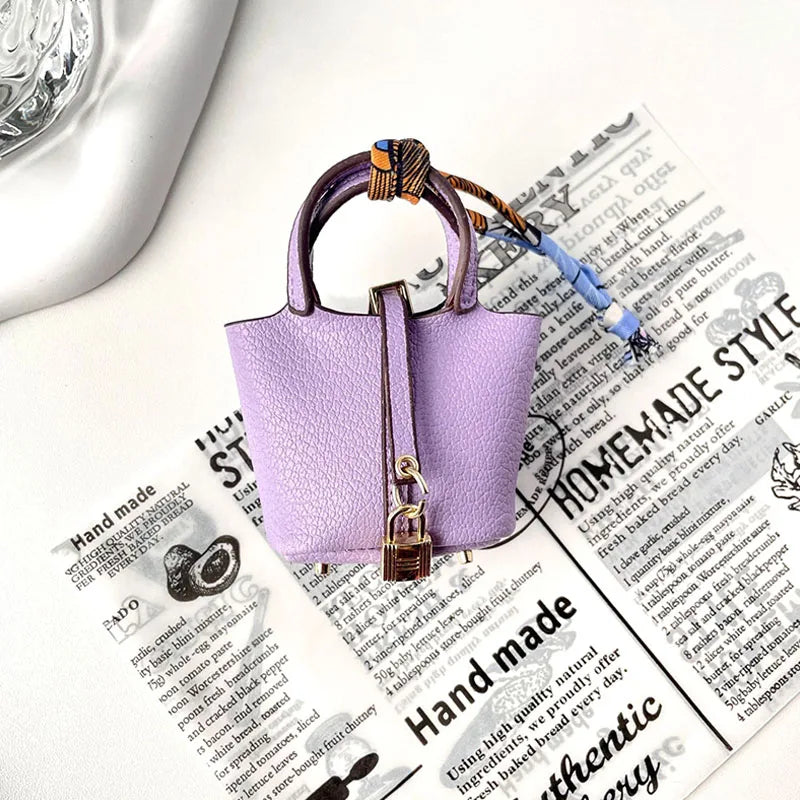 1+1 Free Birkin Inspired Mini Hand Bag - Basket Bag Charm