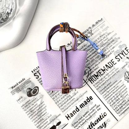 1+1 Free Birkin Inspired Mini Hand Bag - Basket Bag Charm