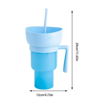 Snack Cup 2 In 1 Snack Bowl Tumbler Splash Proof Leakproof Popcorn Stadium Cup Movie Night Fall 2025