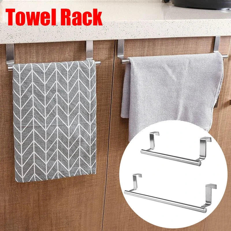 Stainless Steel Towel Rack Organizer - 3PCS Home Organizers for Bathroom & Kitchen, Wall Mounted