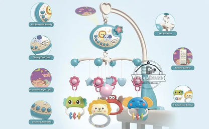 Musical Baby Mobile Projection Remote Newborn Sensory Toys