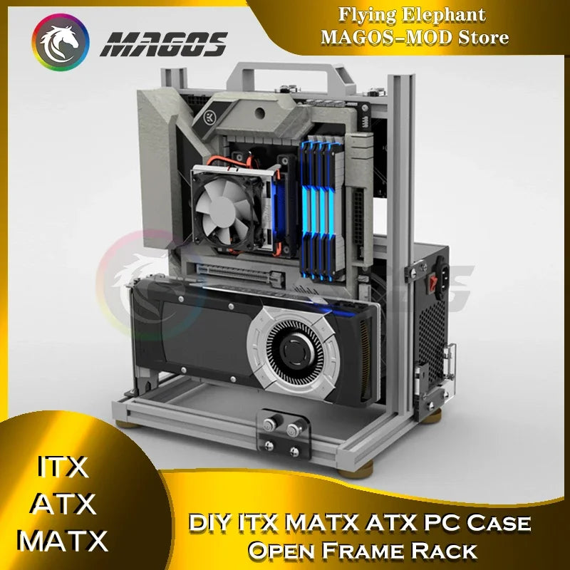 Open Frame PC Case Modular ATX MATX ITX Aluminum Rack