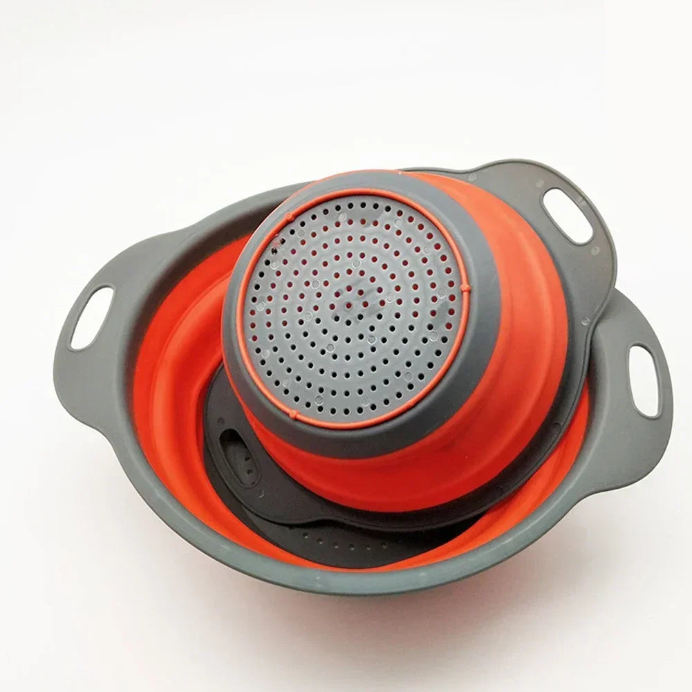 Silicone Folding Drain Basket Colander Foldable Kitchen Tool TikTok Viral Fall 2026 Eco Friendly